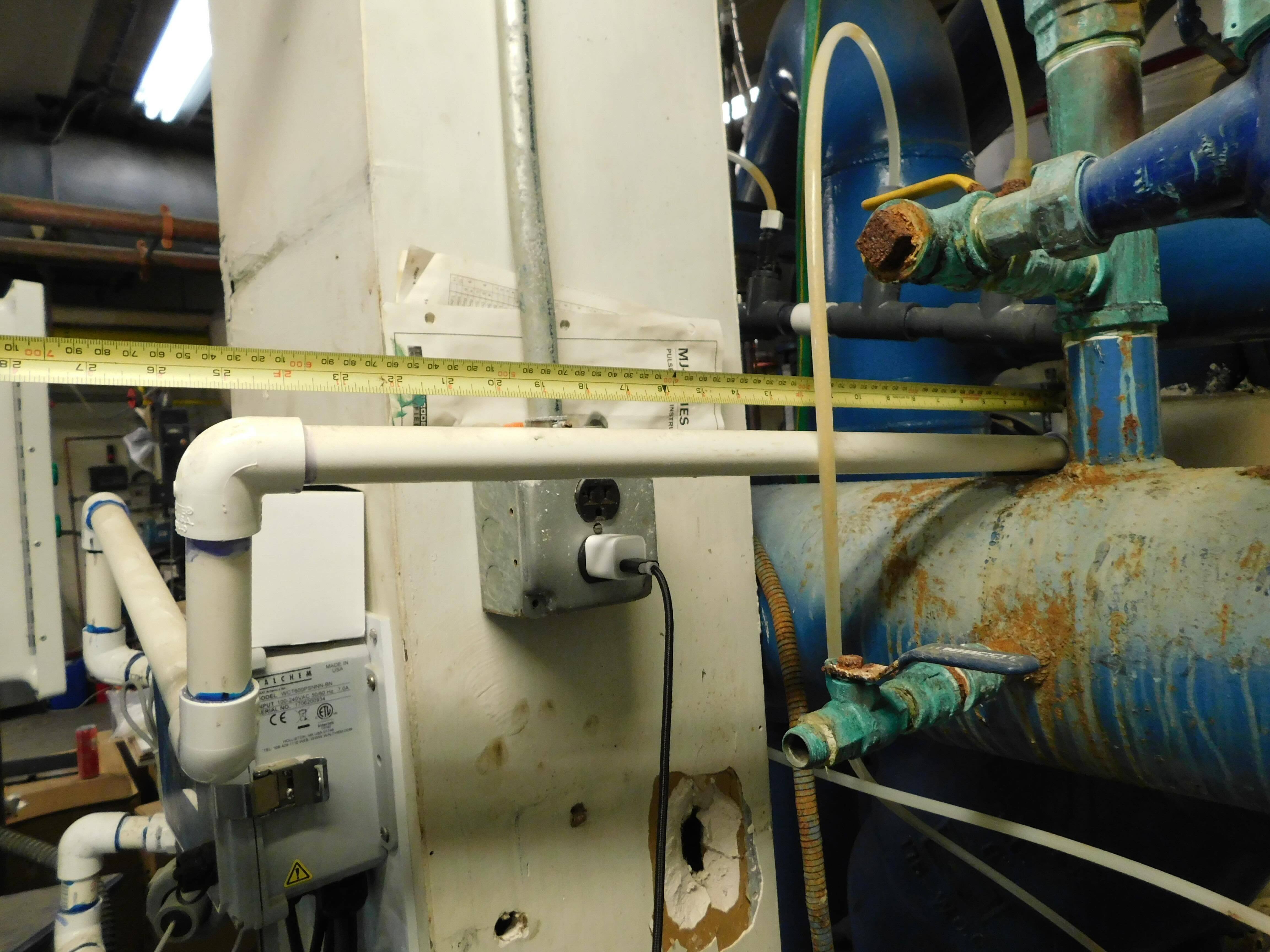 Water Damage at Chemical Feed Water Line