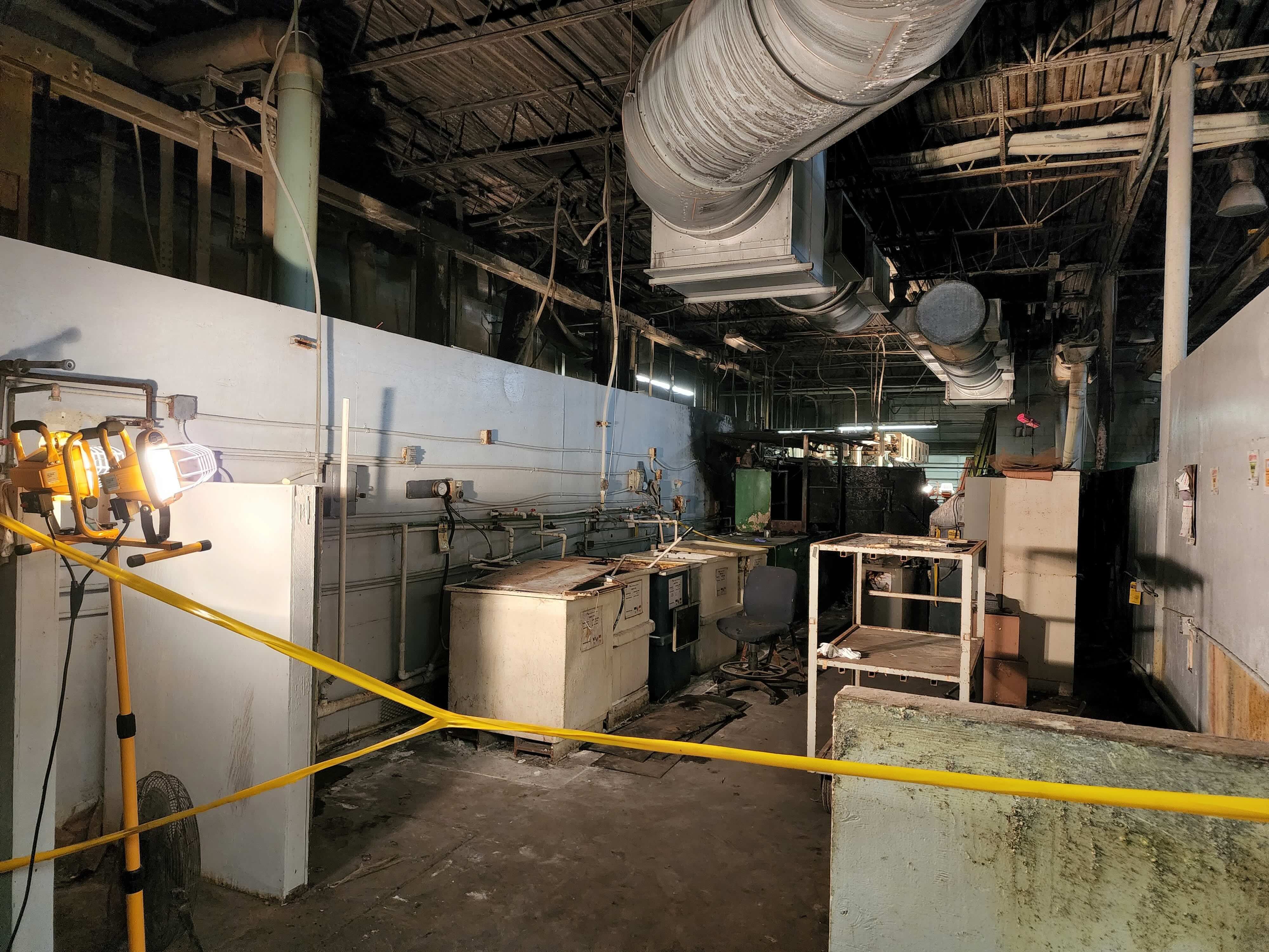 Fire Damage on Metal Processing Equipment